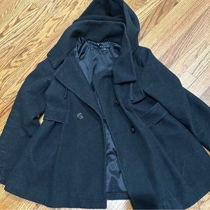 Theory with hood pea jacket